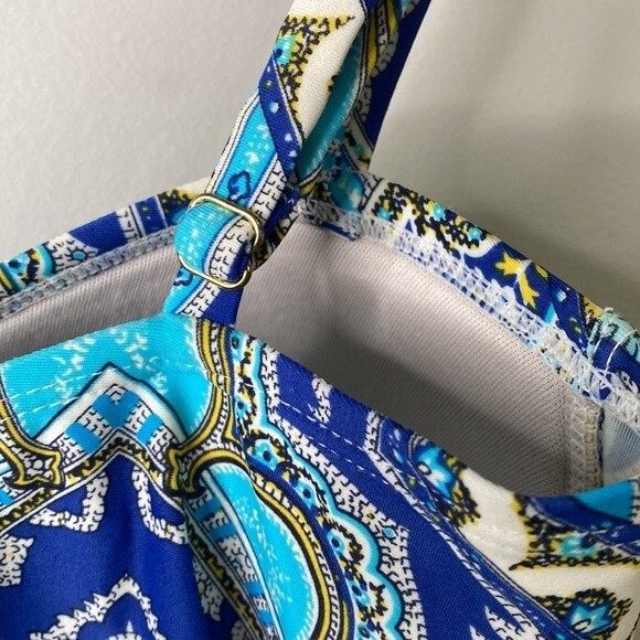 Tommy Bahama Relax Paisley Floral Tankini Swimsuit Adjustable Straps Padded Ruch - Picture 8 of 13